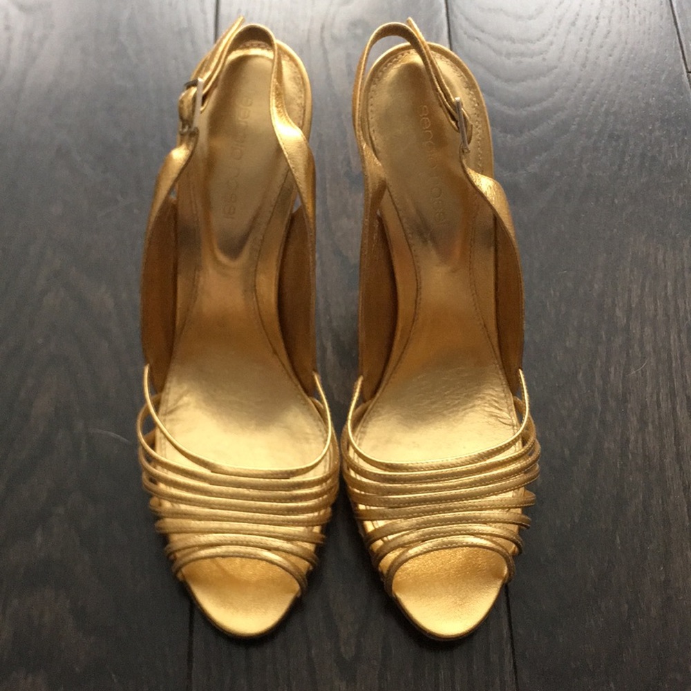 Sergio Rossi Gold Sandals